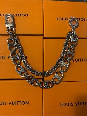Louis Vuitton Silver-Tone Double Purse Chain